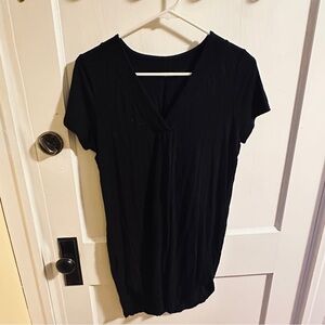 Black V-Neck Short Sleeve Women’s Top